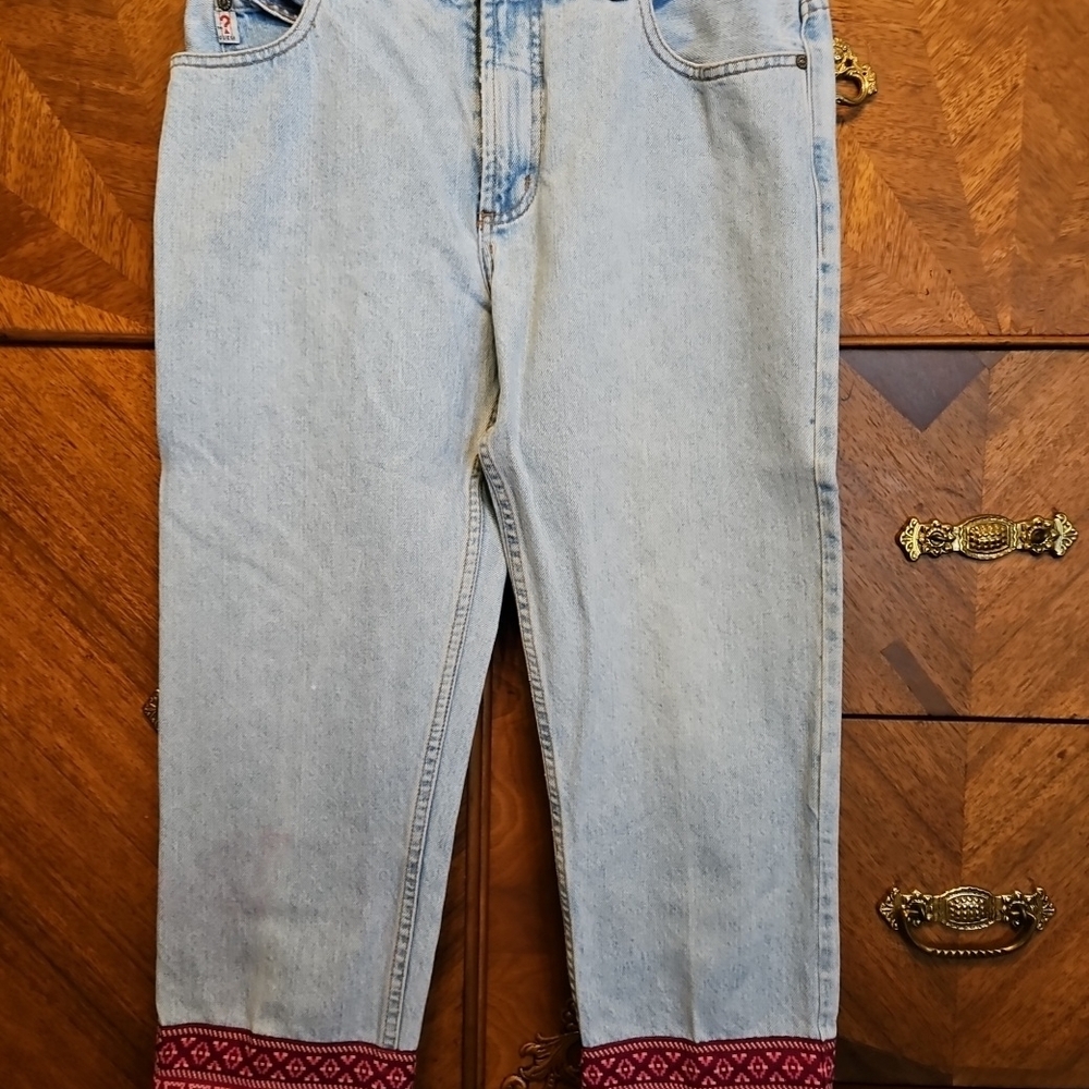 Guess Light Blue Jeans with Red Trim